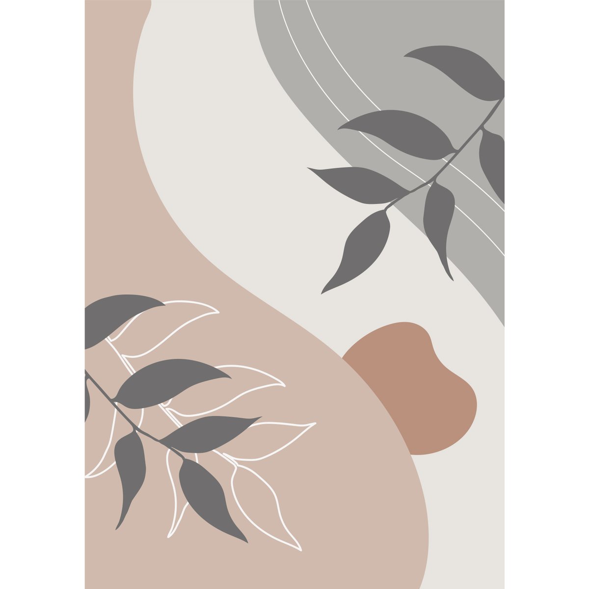 Papier peint panoramique - Feuilles Boho