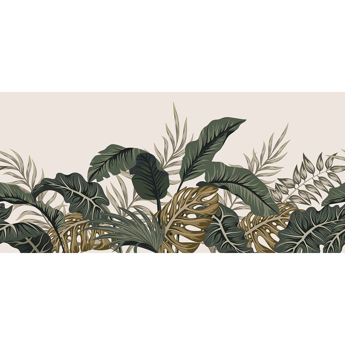 Papier peint panoramique - Feuilles tropicales