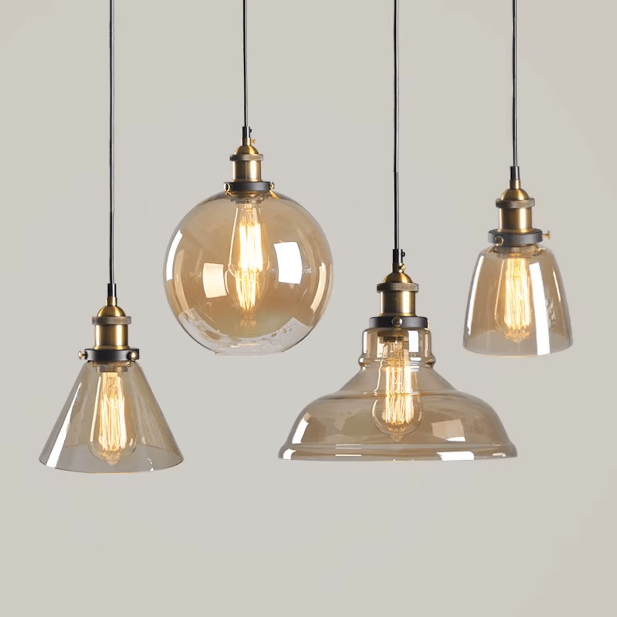 Suspension 4 Lampes Verre