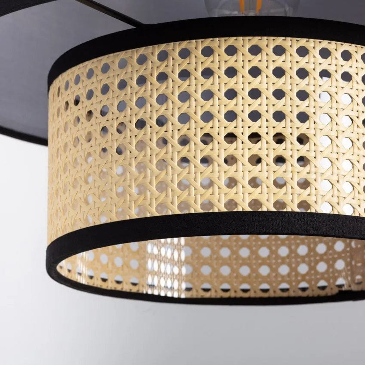 Suspension Rotin et Tissu