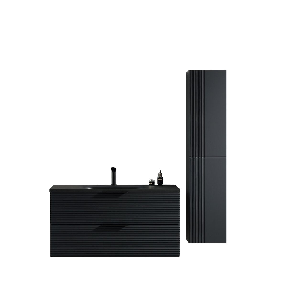 Ensemble salle de bain 120 cm noir Aqualinea