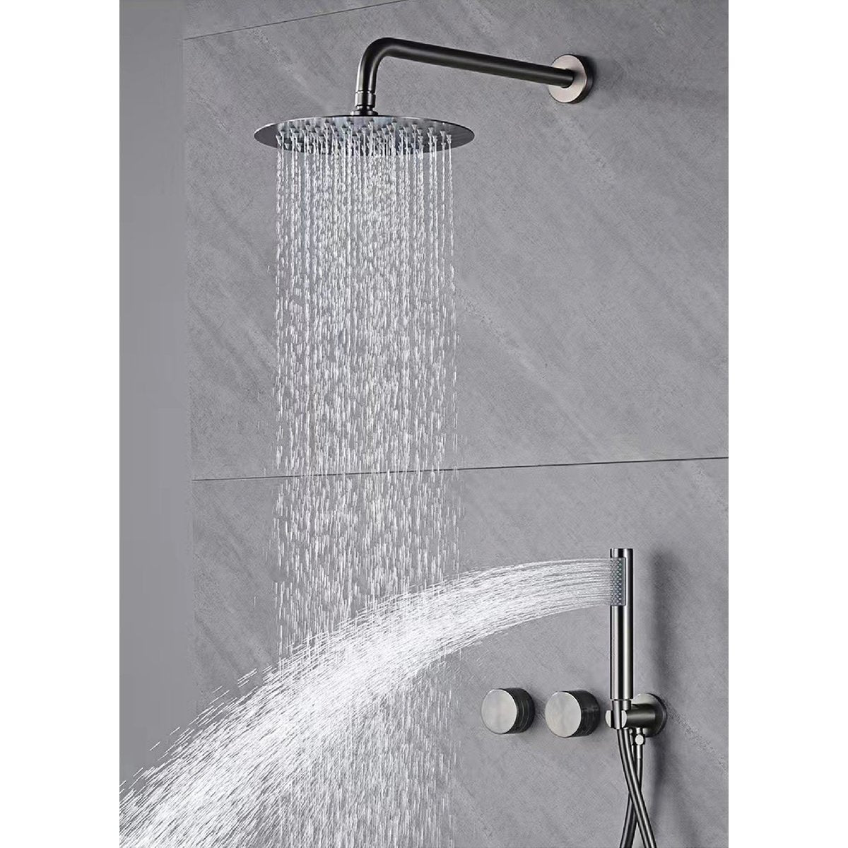 Colonne de douche encastrable gris brossé