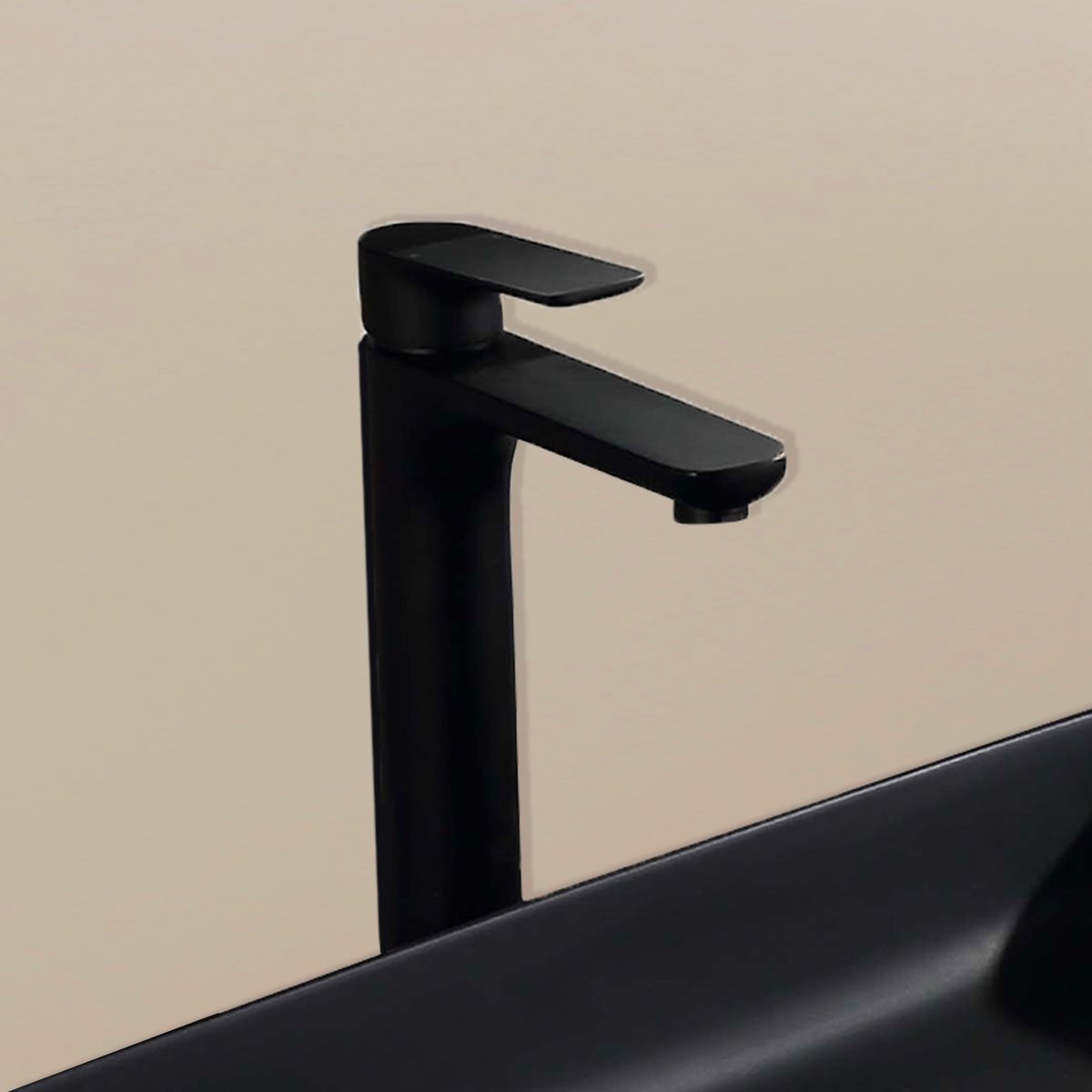 Mitigeur salle de bain noir haut