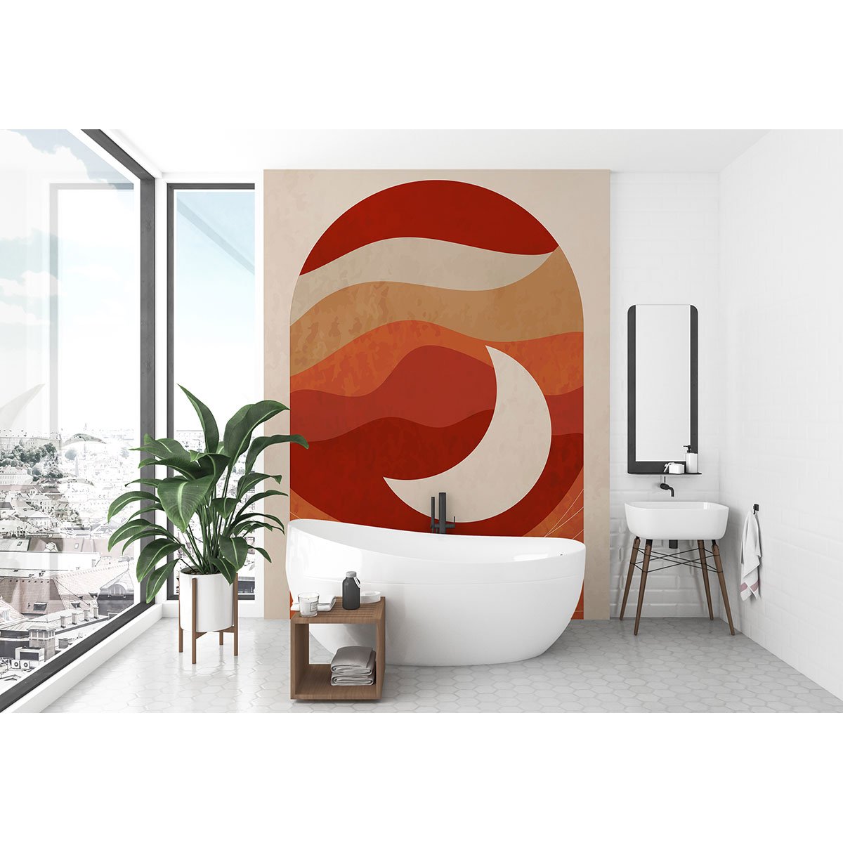 Papier peint panoramique - Lune Boho