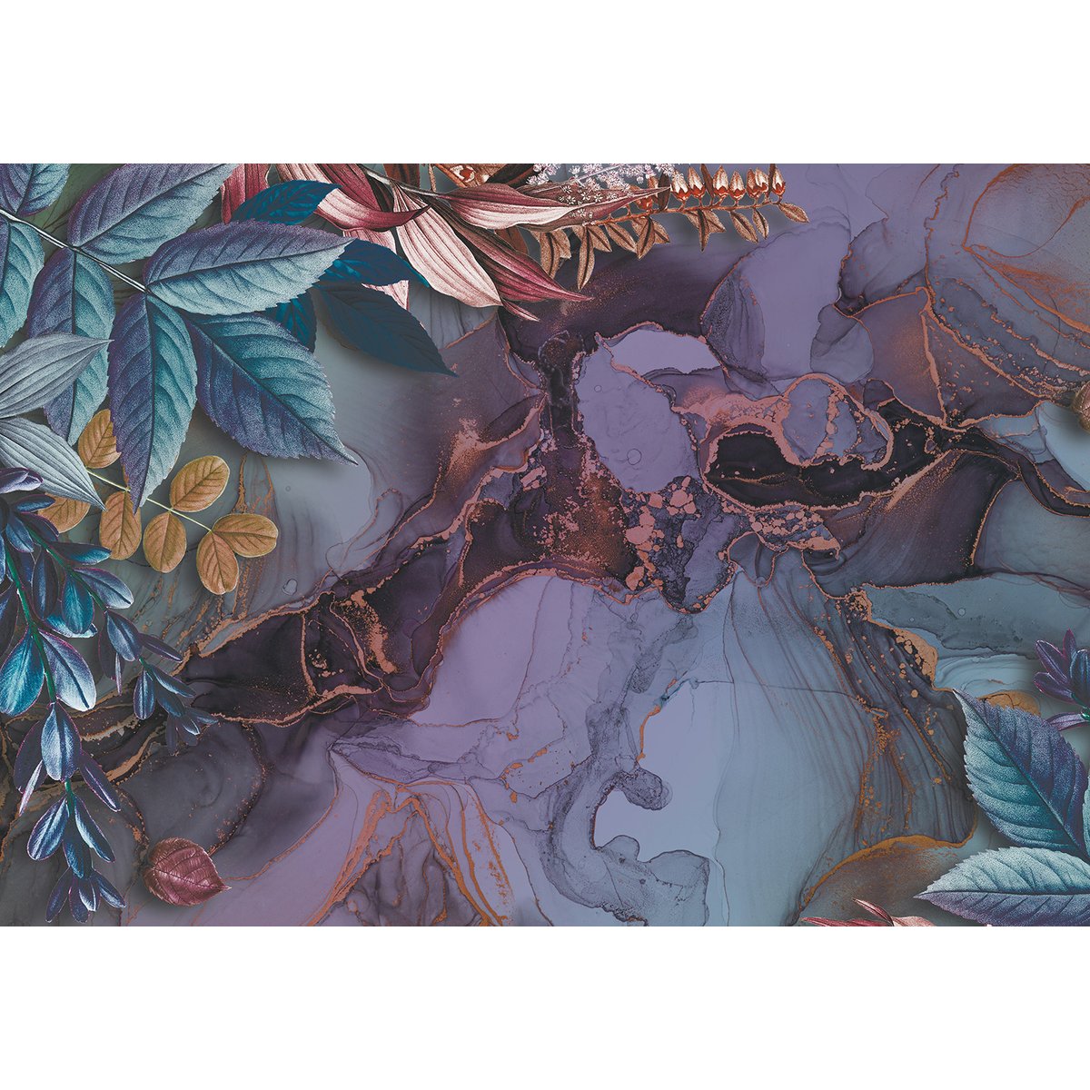 Papier peint panoramique - Feuilles Design