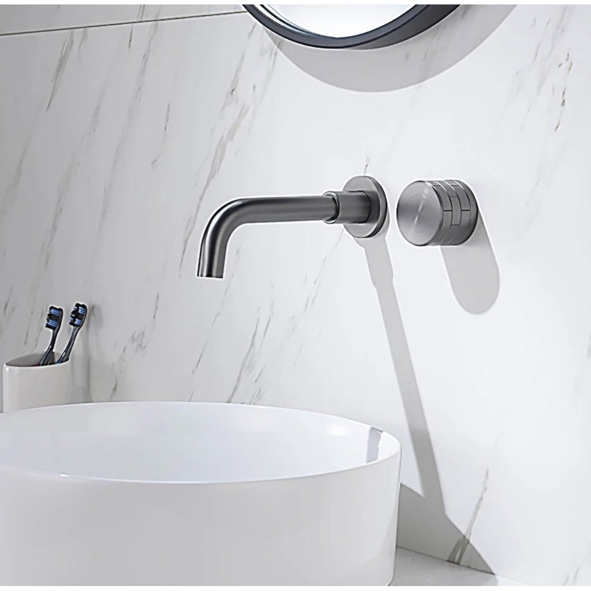 Mitigeur salle de bain encastré gris brossé