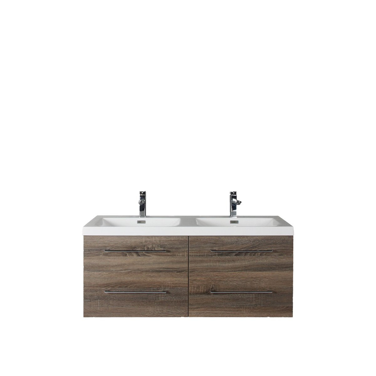 Meuble double vasque 120 cm chêne californien gris Aquasun