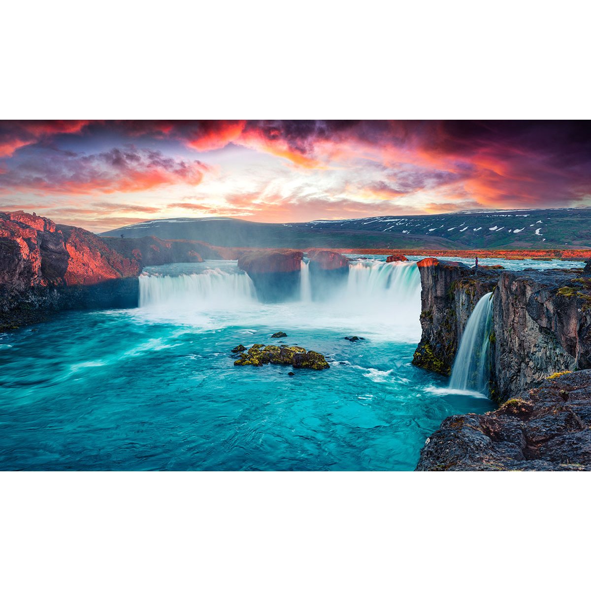Papier peint panoramique - Cascades Couché de Soleil