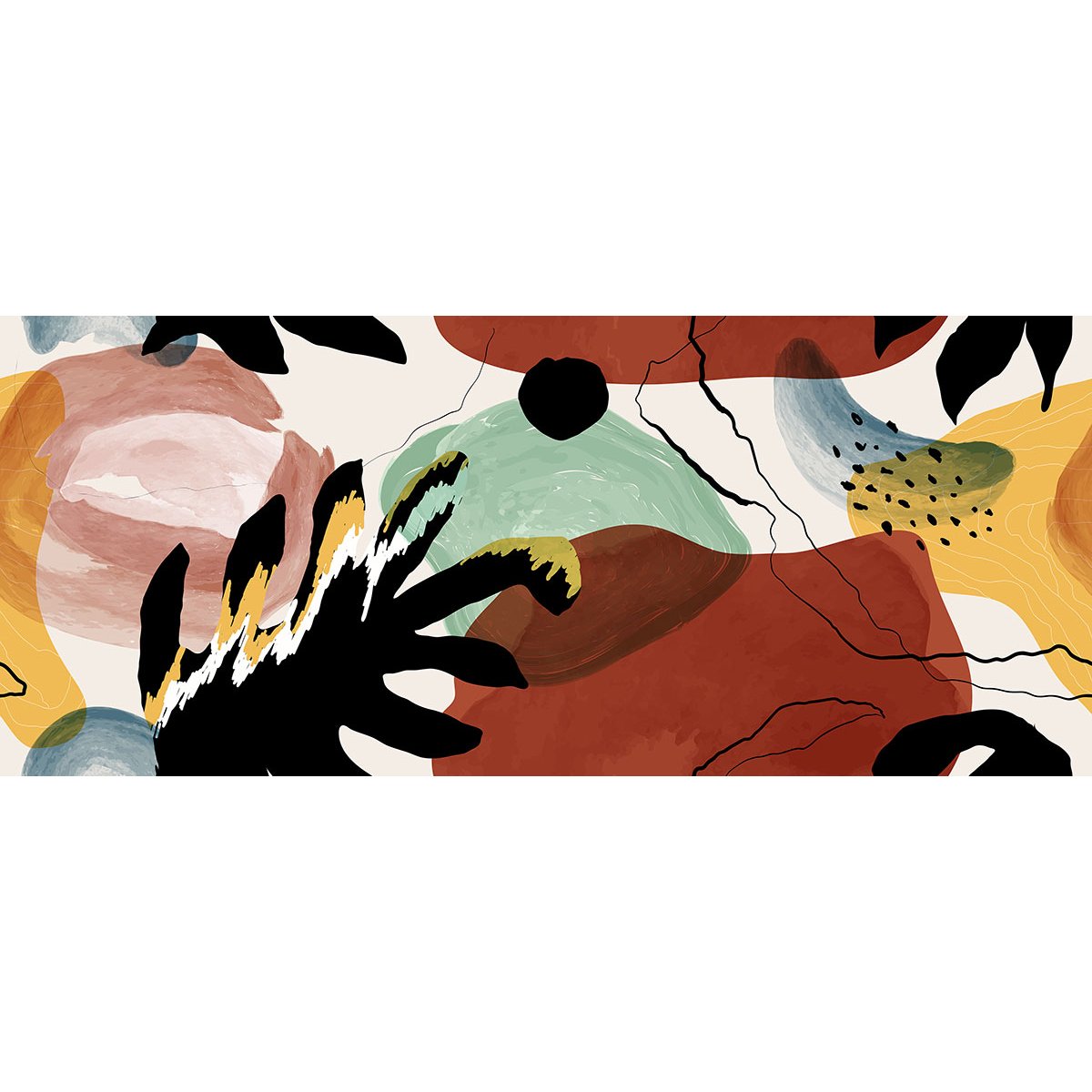 Papier peint panoramique - Feuilles Design