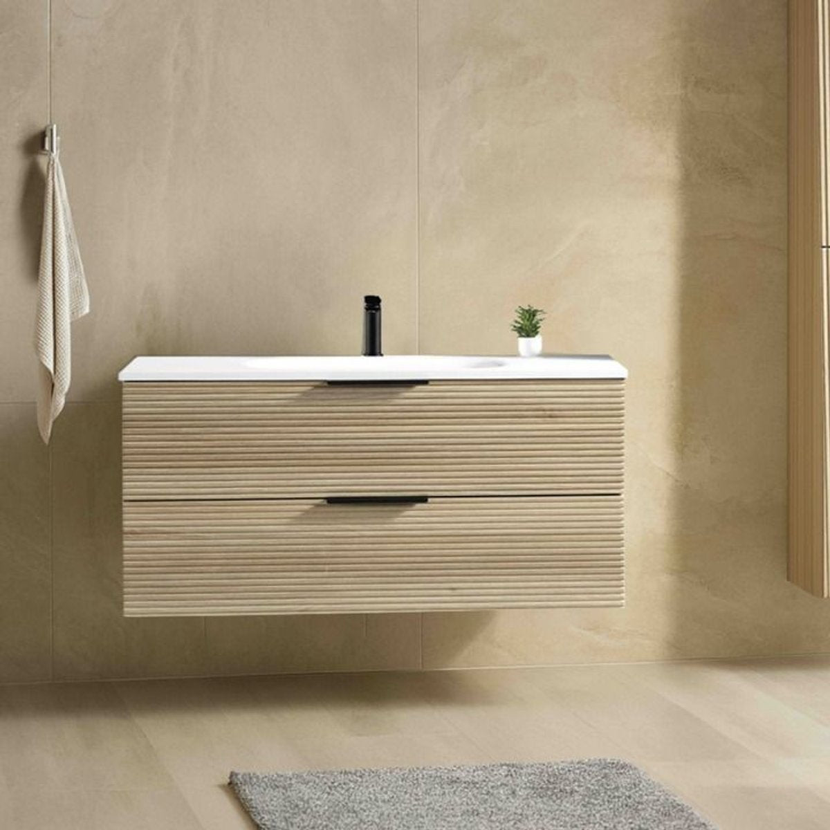 Meuble 120 cm chêne clair Aqualinea