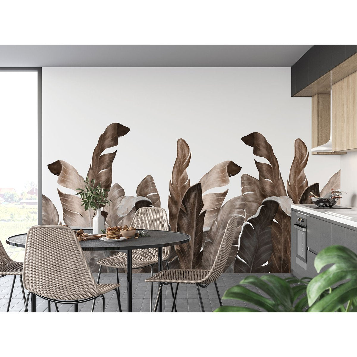 Papier peint panoramique - Feuilles tropicales