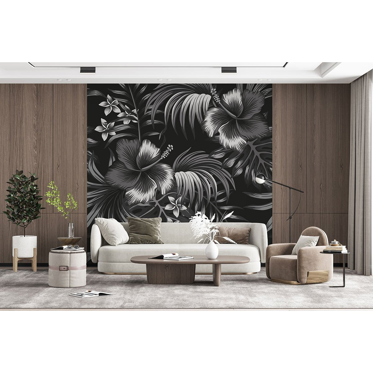 Papier peint panoramique - Fleurs tropicales