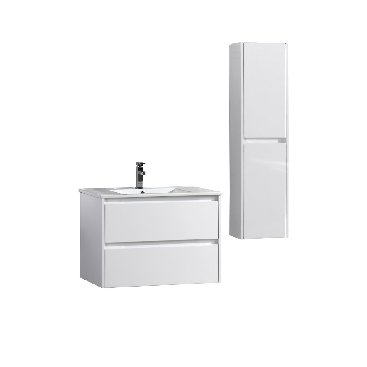 Ensemble salle de bain 80 cm blanc laqué Aquadoli