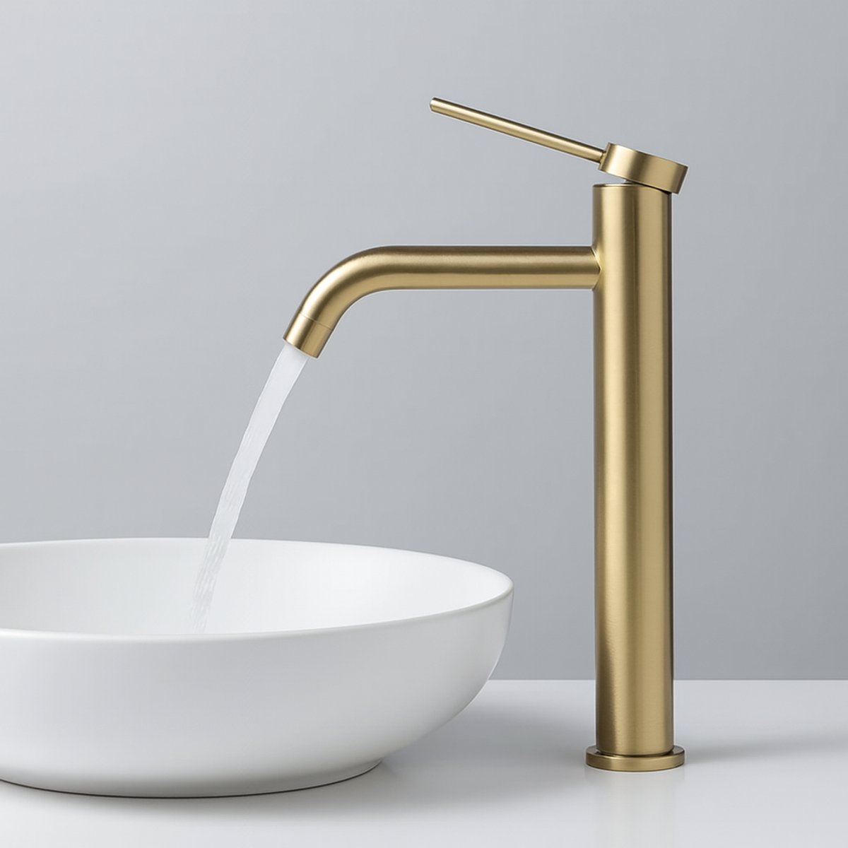 Mitigeur de salle de bain or brossé