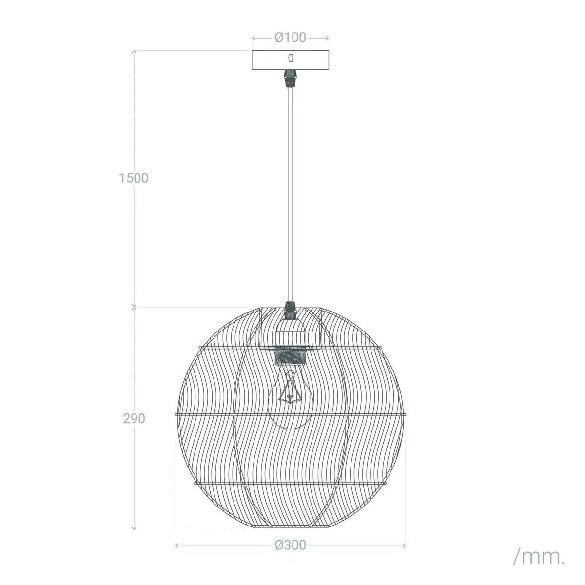 Suspension Boule Rotin
