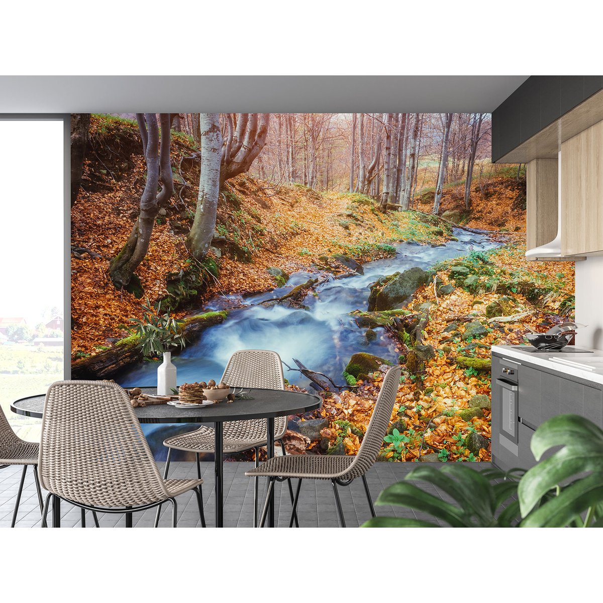 Papier peint panoramique - Rivière Forêt
