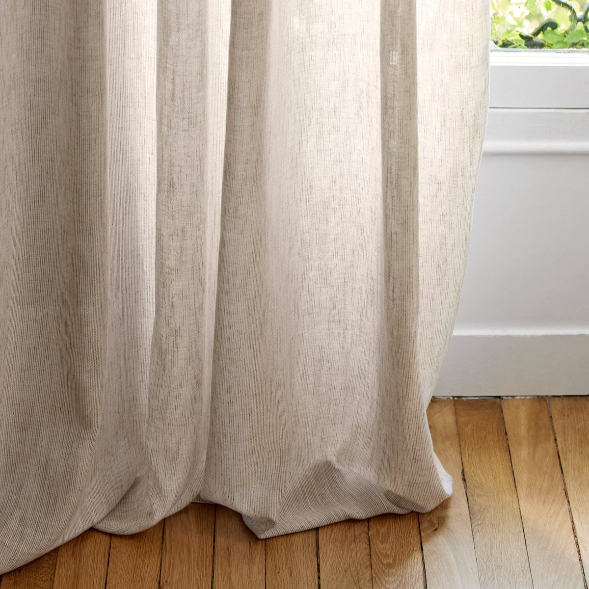 Voilage à passants NEAPOLI beige chiné