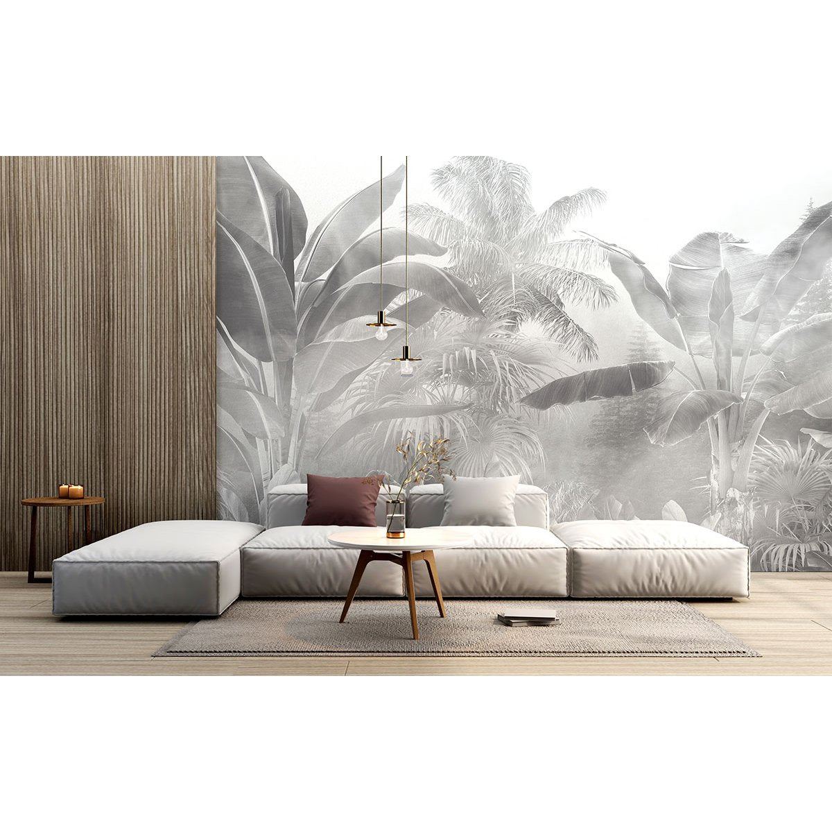 Papier peint panoramique - Feuilles tropicales