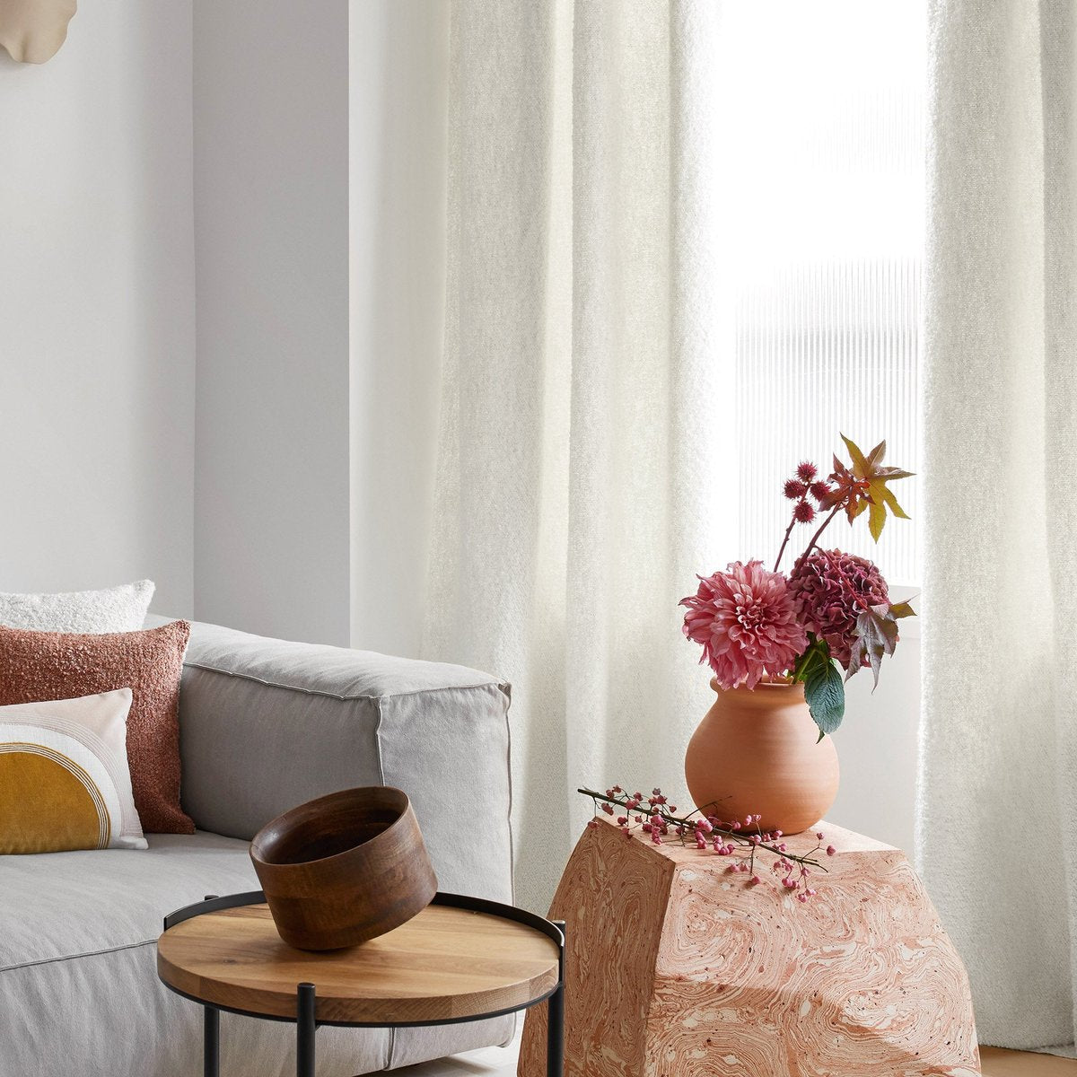 Rideau à oeillets argentés LEONARD ivoire