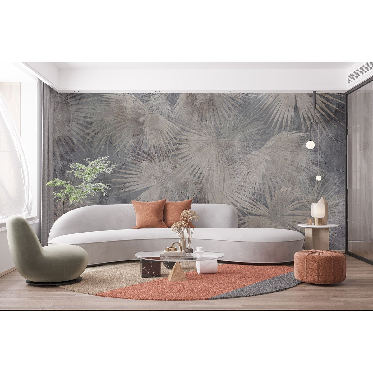 Papier peint panoramique - Feuilles tropicales