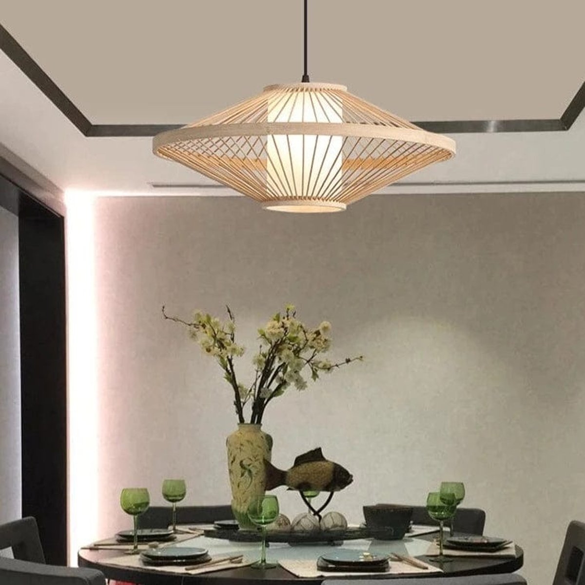 Suspension Saturne Bambou