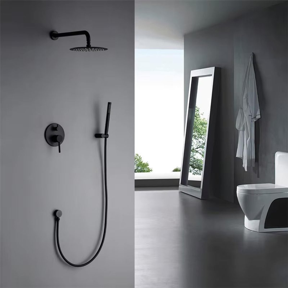Colonne de douche encastrée noir mate