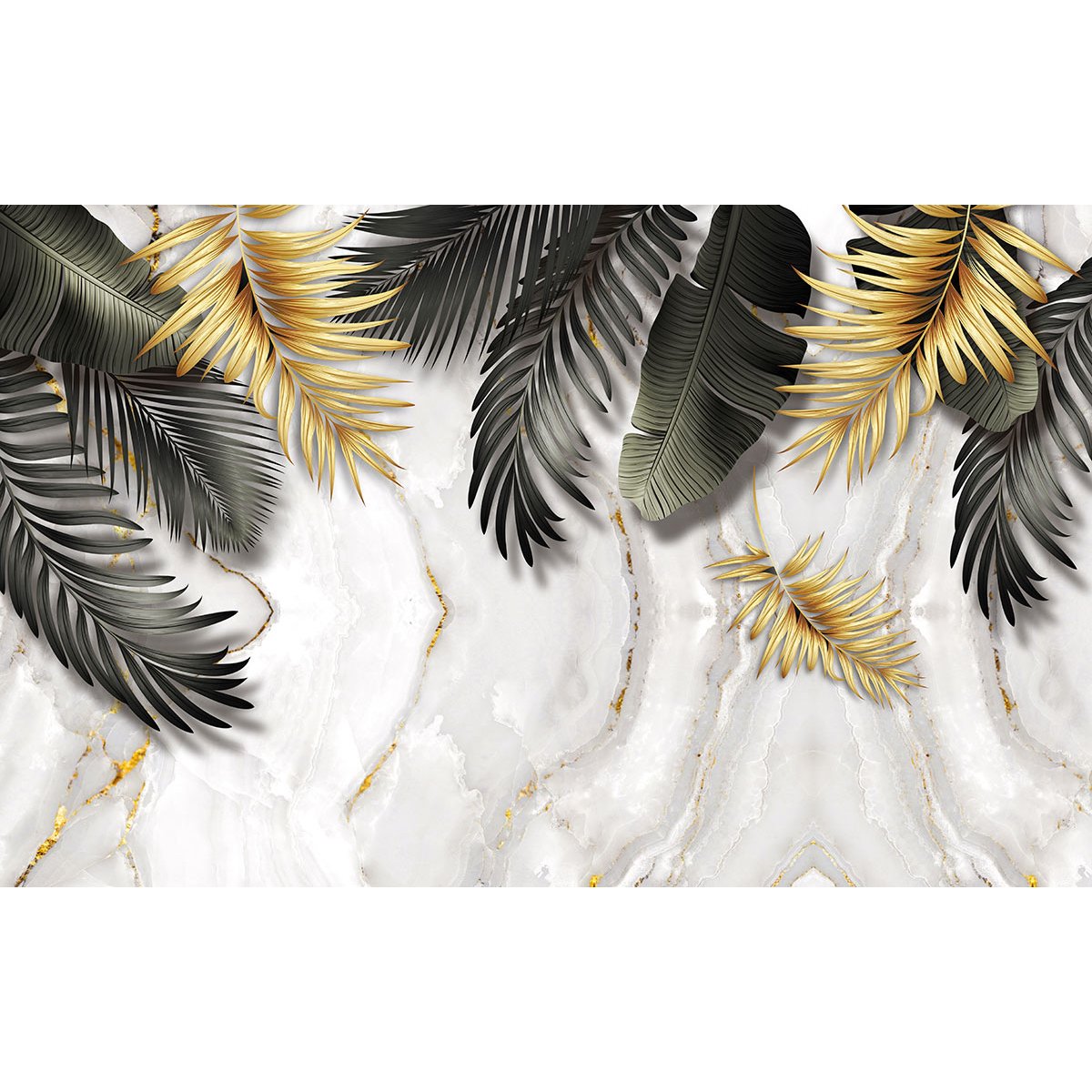 Papier peint panoramique - Feuilles tropicales