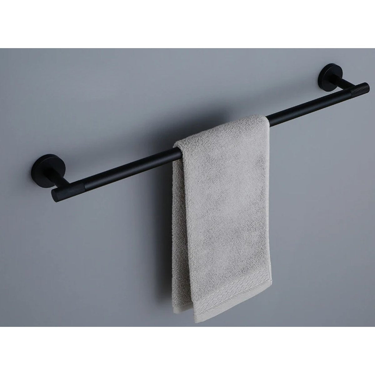 Porte serviettes noir mate strié
