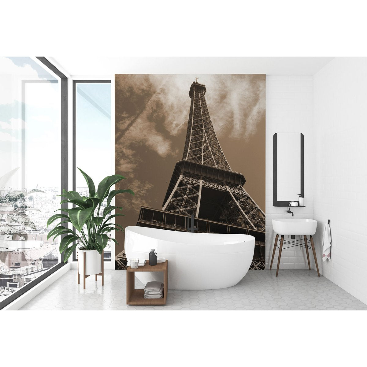 Papier peint panoramique - Tour Eiffel Sépia