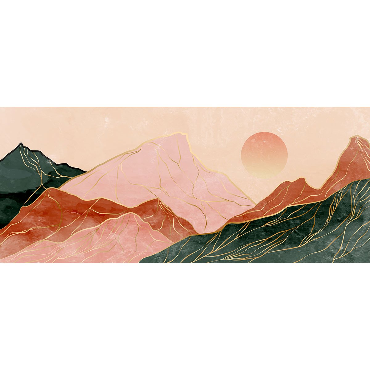 Papier peint panoramique - Couché de soleil Boho