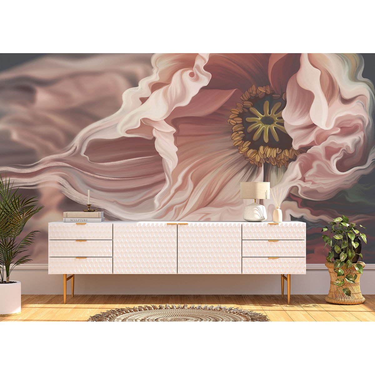 Papier peint panoramique - Fleur rose