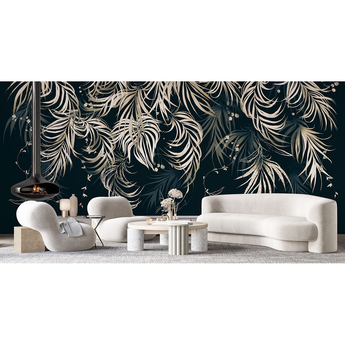 Papier peint panoramique - Feuilles tropicales