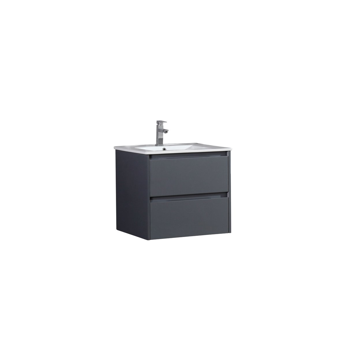 Meuble avec vasque 60 cm gris laqué Aquadoli