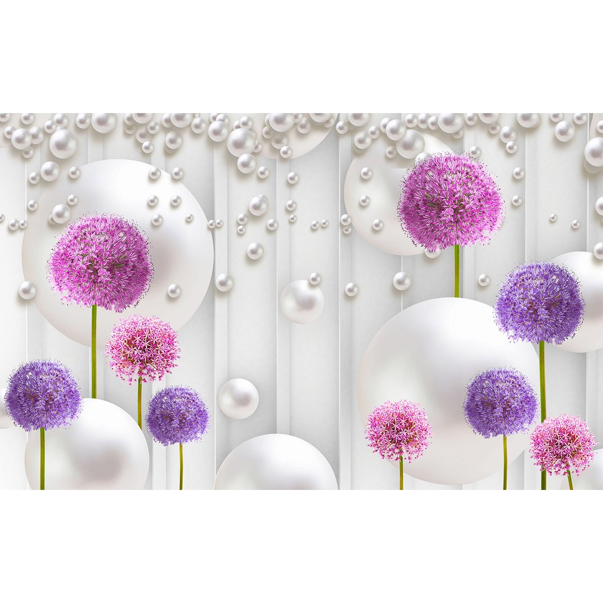 Papier peint panoramique - Fleurs 3D
