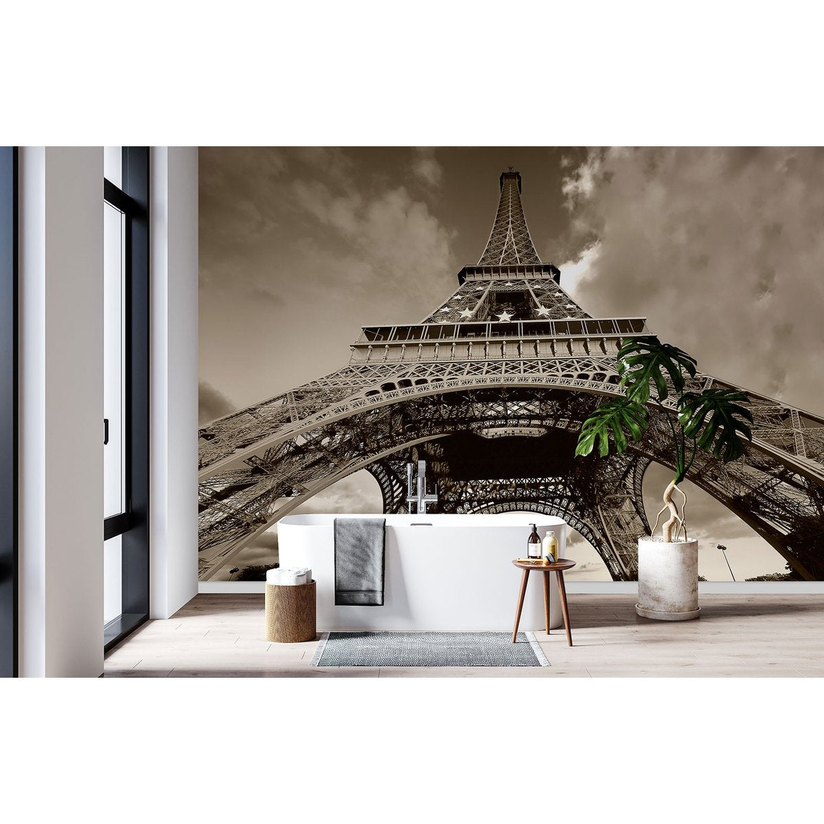 Papier peint panoramique - Tour Eiffel Sépia