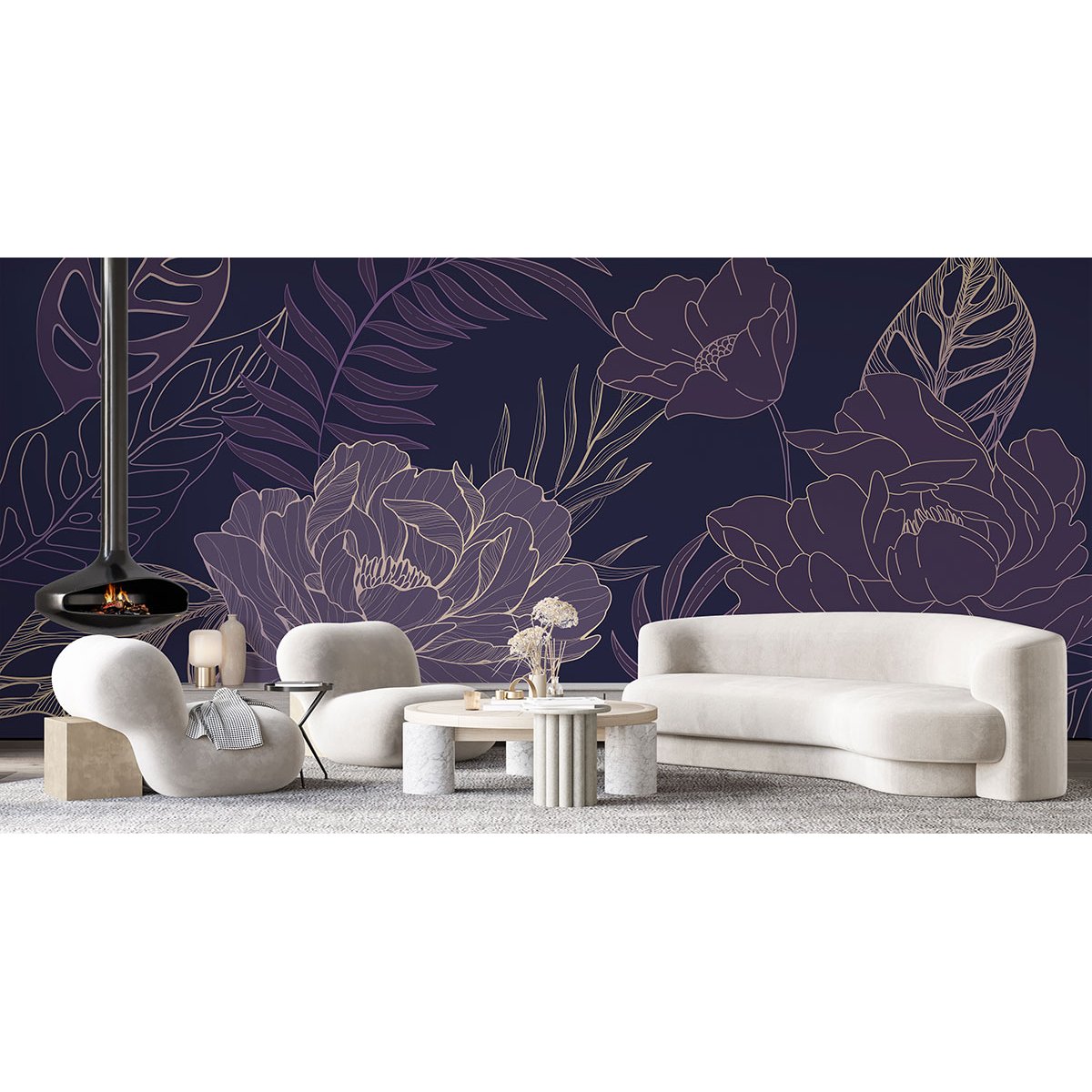 Papier peint panoramique - Fleurs