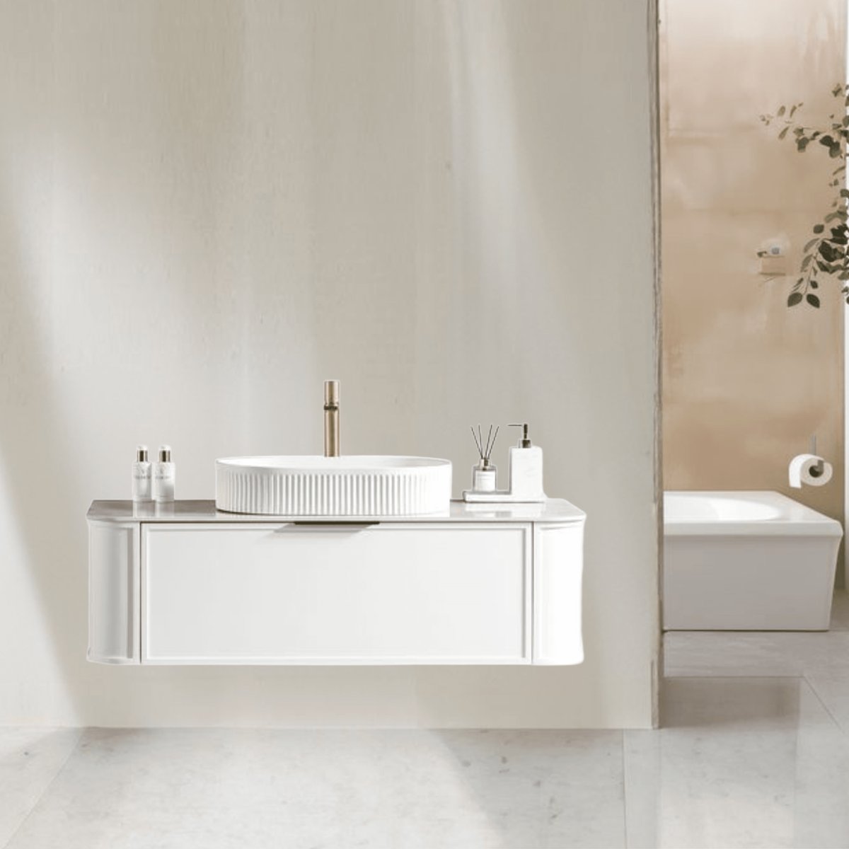 Meuble de salle de bain avec vasque à poser 120 cm Aquapari