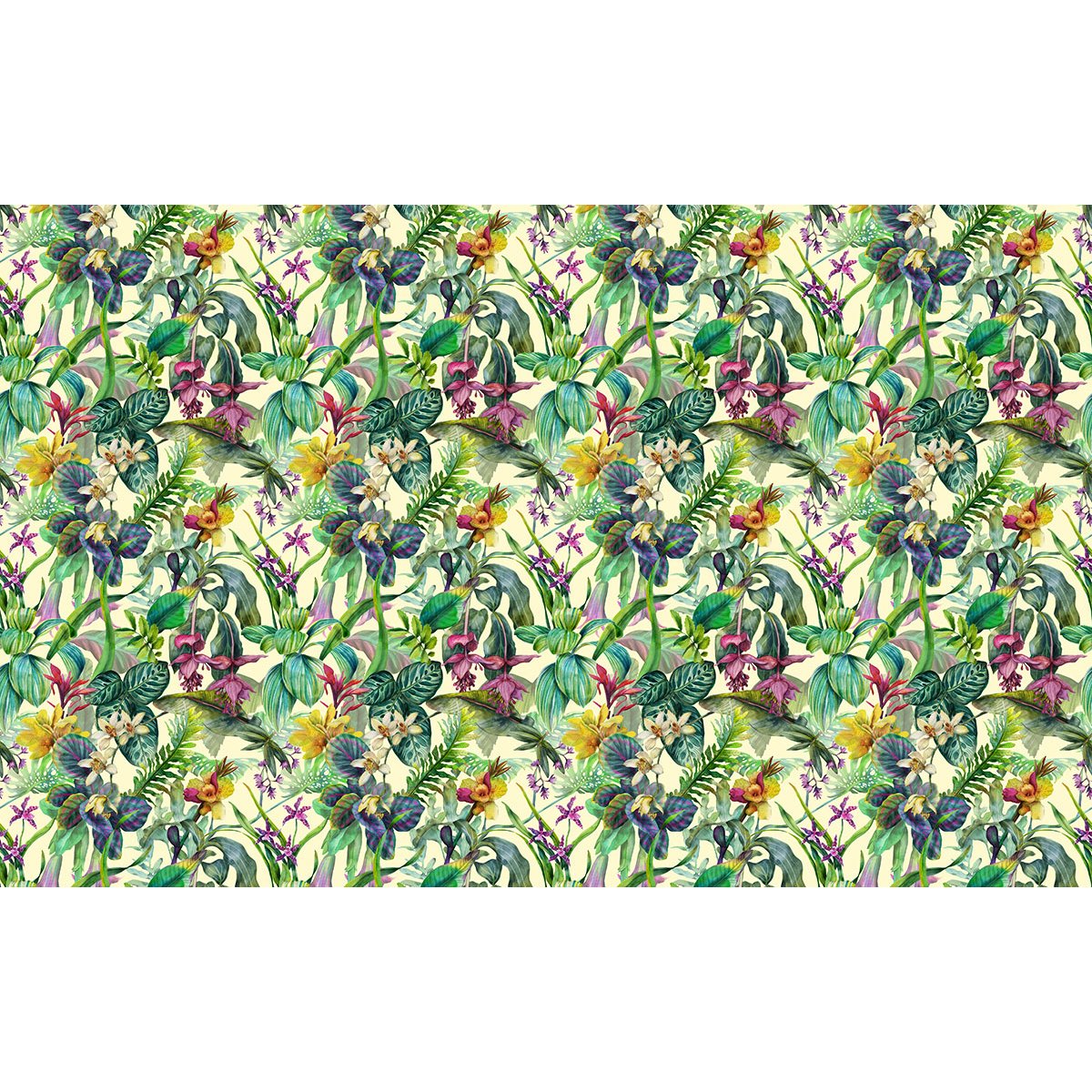 Papier peint panoramique - Motif fleurs Tropical