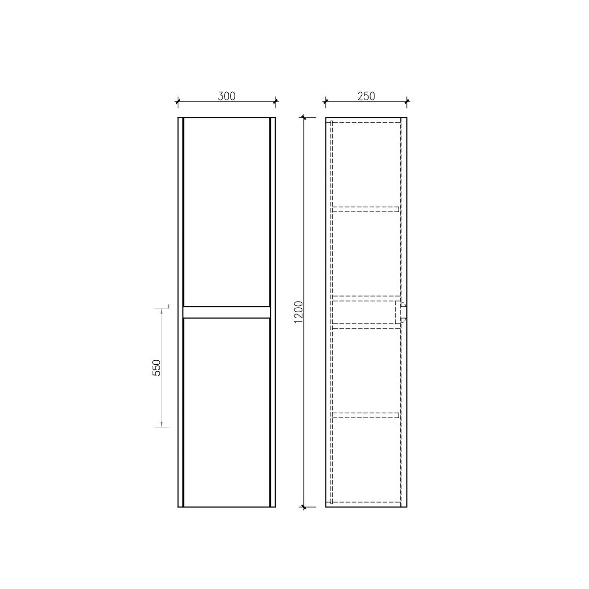 Colonne salle de bain 120 cm blanc laqué Aquadoli