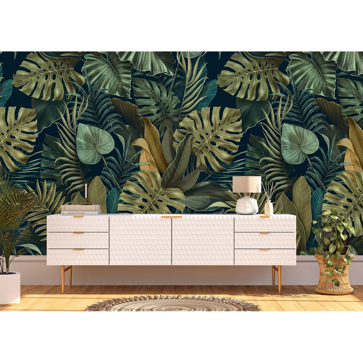 Papier peint panoramique - Feuilles tropicales