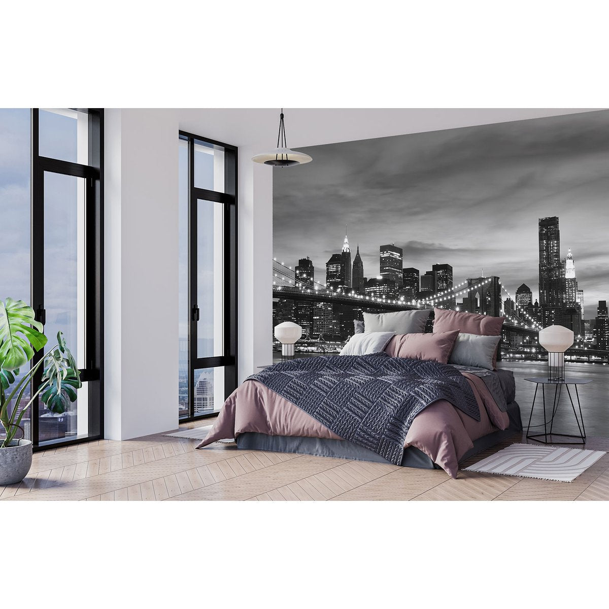 Papier peint panoramique - Panorama New York Noir et Blanc