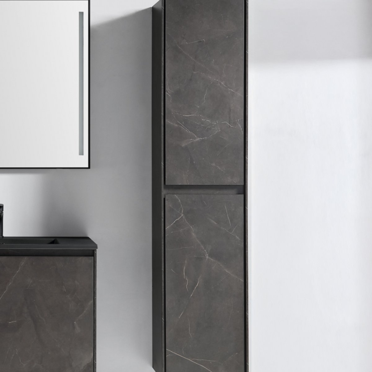 Ensemble salle de bain 60 cm gris laqué Aquadoli